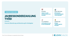 Grafik zur Jahressonderzahlung im TVöD mit Bemessungszeitraum, Teilzeit, Ruhenszeiten und Auszahlung im November